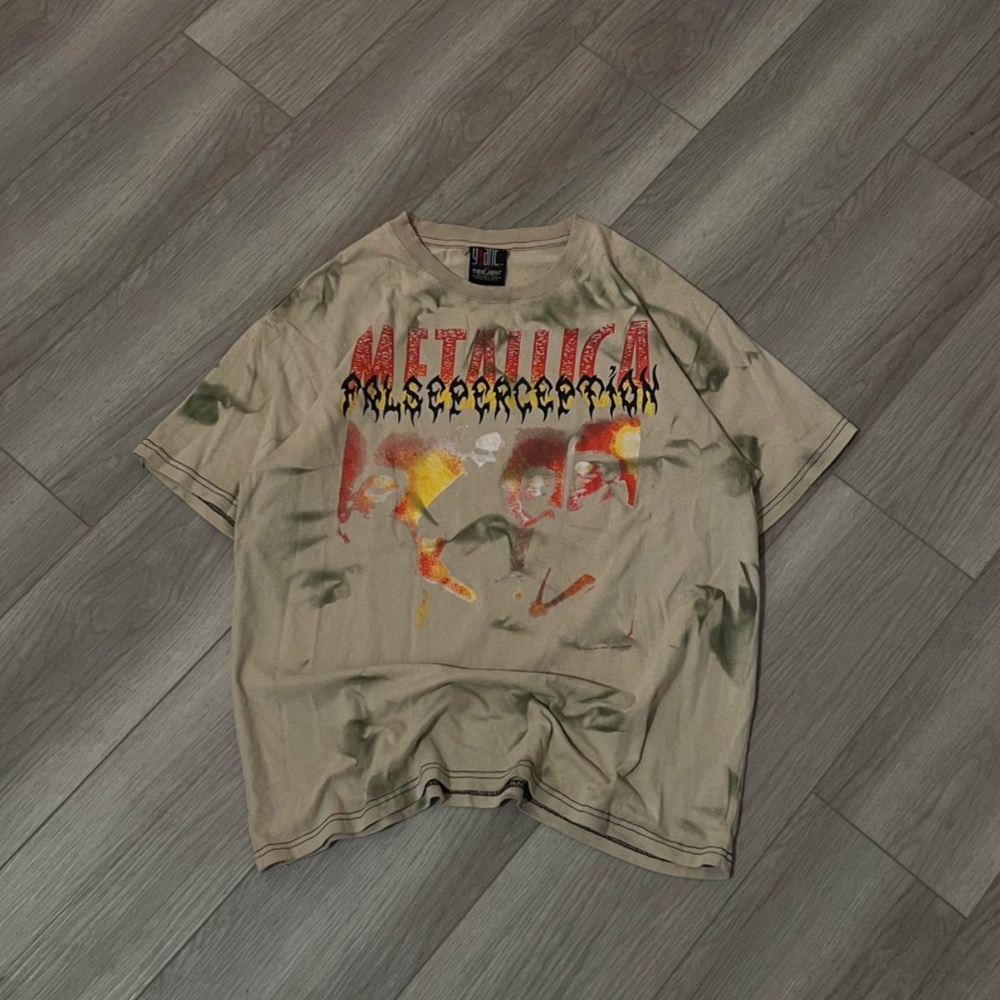 Rare Bootleg Vintage 1998 Metallica False Perception Tour T-Shirt w/ GIANT TAG